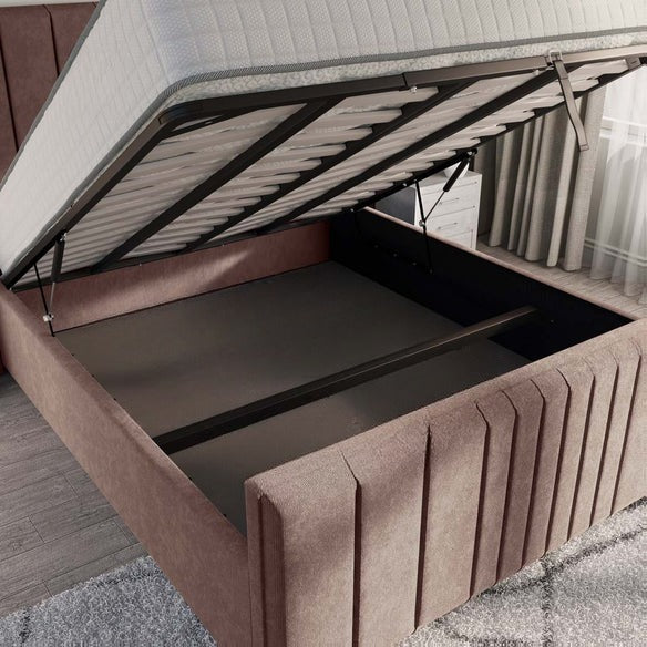 Cambridge Upholstered Ottoman Bed - Mauve Naples