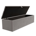Athens Ottoman Storage Box - Silver Plush Velvet