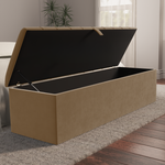 Lisbon Ottoman Storage Box - Mink Plush Velvet