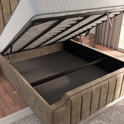 Washington Upholstered Ottoman Bed - Mink Coniston