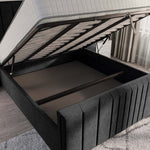 Cambridge Upholstered Ottoman Bed - Black Naples