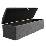 Dallas Ottoman Storage Box - Silver Chenille