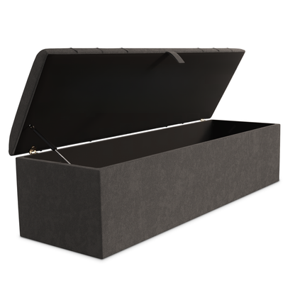 Dallas Ottoman Storage Box - Slate Grey Naples