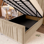Cambridge Kids Upholstered Ottoman Bed - Mink Plush Velvet