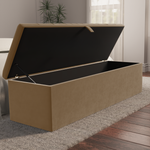 Cambridge Ottoman Storage Box - Mink Plush Velvet