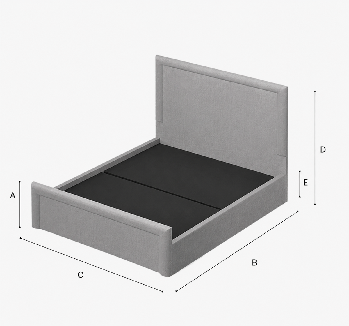 Fiji Sunrise Upholstered Bed - Emerald Coniston dimensions