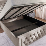 Valencia Upholstered Ottoman Bed - Seal Grey Naples