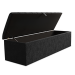 Lisbon Ottoman Storage Box - Black Chenille