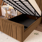 Cambridge Kids Upholstered Ottoman Bed - Mocca Plush Velvet