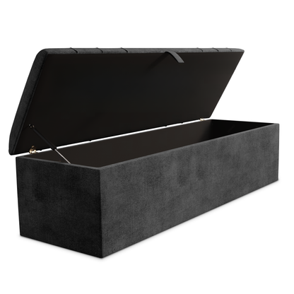 Dallas Ottoman Storage Box - Charcoal Coniston