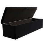 Cambridge Ottoman Storage Box - Black Plush Velvet