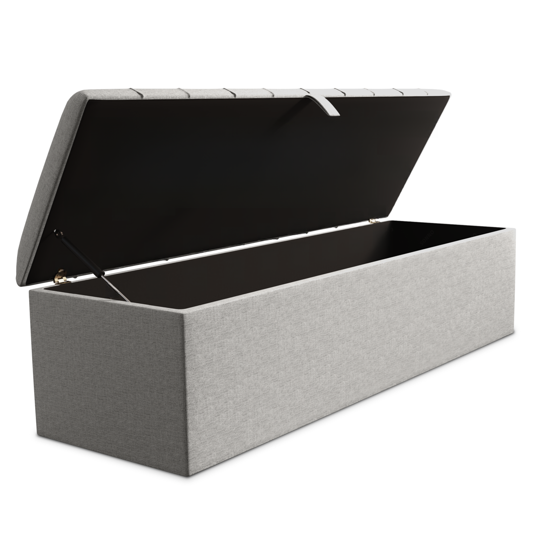 Lisbon Ottoman Storage Box - Silver Linoso