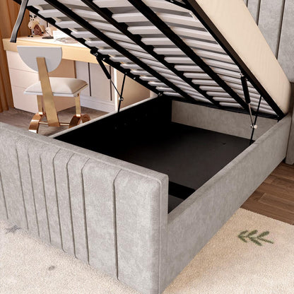 Cambridge Kids Upholstered Ottoman Bed - Seal Grey Naples