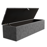 Athens Ottoman Storage Box - Silver Chenille