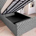 Oxford Kids Upholstered Ottoman Bed - Silver Chenille