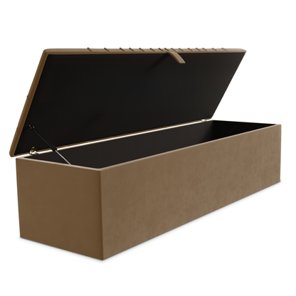 Sunrise Ottoman Storage Box - Mink Plush Velvet