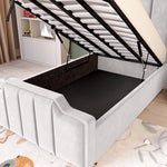 Washington Kids Upholstered Ottoman Bed - Silver Plush Velvet