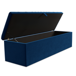Cambridge Ottoman Storage Box - Blue Plush Velvet