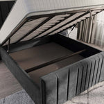 Cambridge Upholstered Ottoman Bed - Steel Plush Velvet
