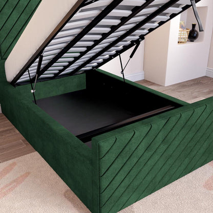 Oxford Kids Upholstered Ottoman Bed - Emerald Coniston