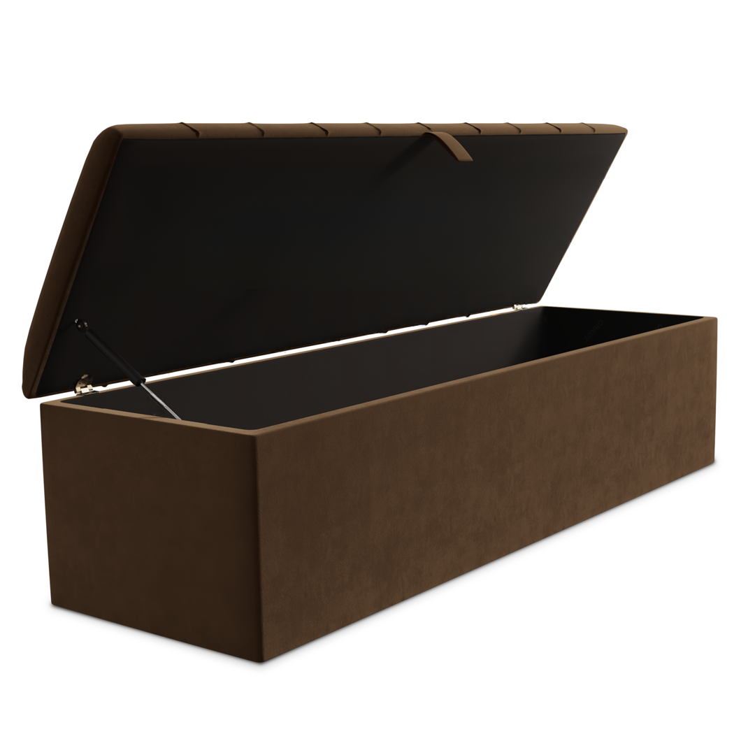 Lisbon Ottoman Storage Box - Mocca Plush Velvet