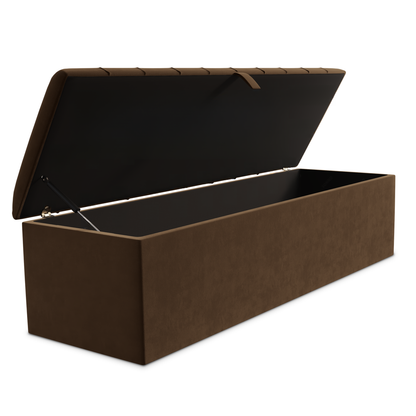 Lisbon Ottoman Storage Box - Mocca Plush Velvet