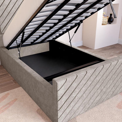 Oxford Kids Upholstered Ottoman Bed - Seal Grey Naples