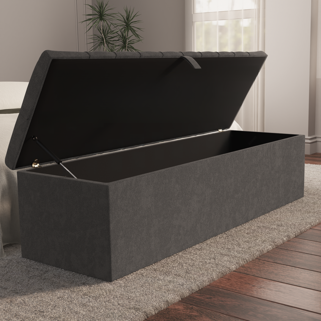 Chesterfield Ottoman Storage Box - Slate Grey Naples
