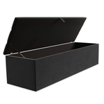Athens Ottoman Storage Box - Steel Plush Velvet