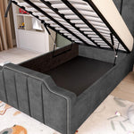 Washington Kids Upholstered Ottoman Bed - Charcoal Coniston
