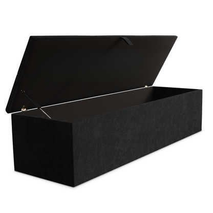 Cubed Ottoman Storage Box - Black Naples