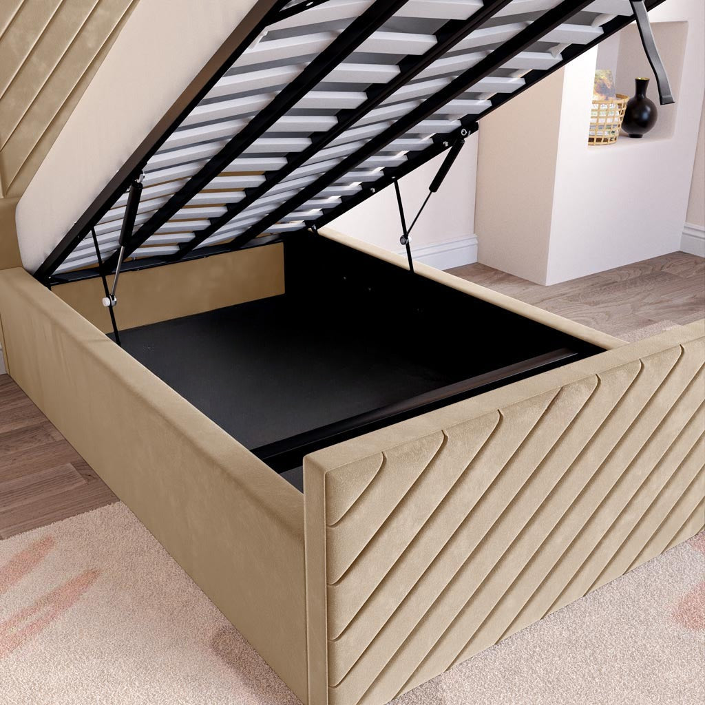 Oxford Kids Upholstered Ottoman Bed - Mink Plush Velvet