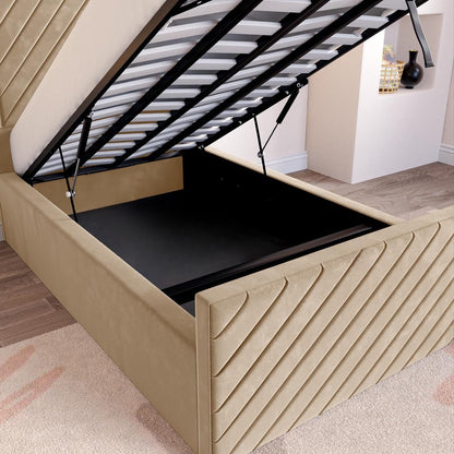 Oxford Kids Upholstered Ottoman Bed - Mink Plush Velvet