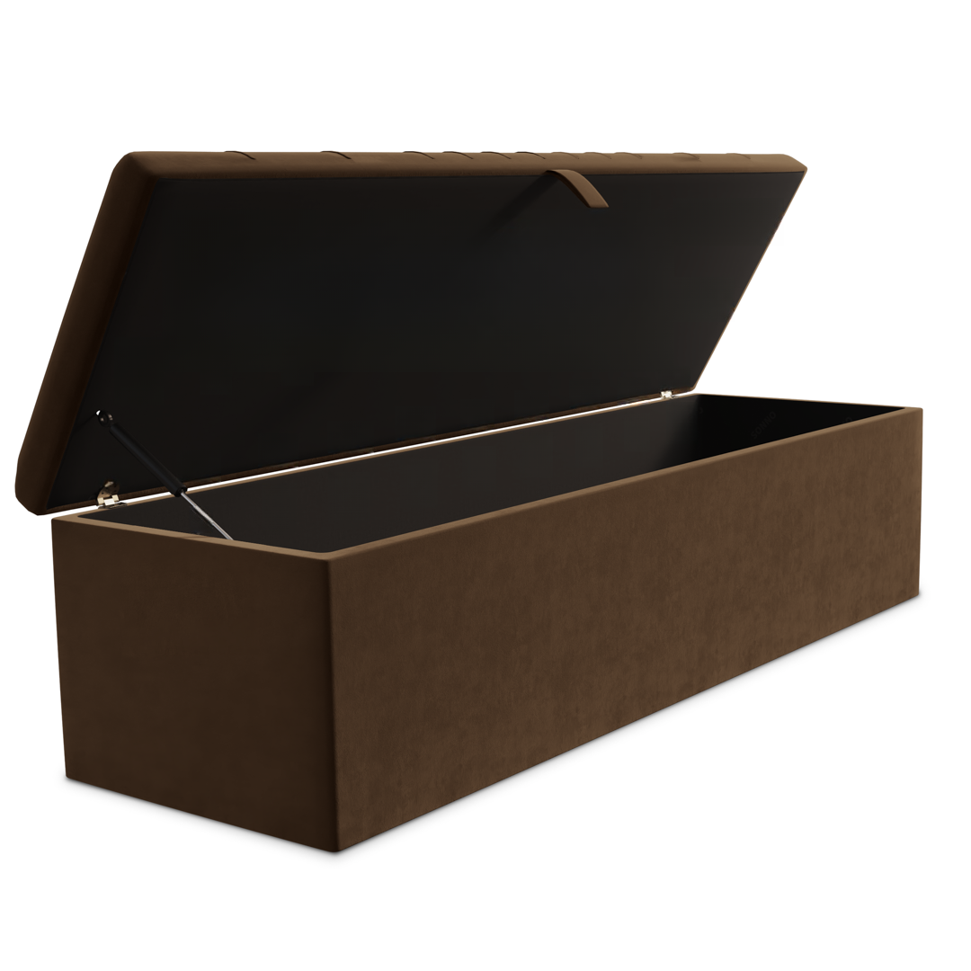 Cambridge Ottoman Storage Box - Mocca Plush Velvet