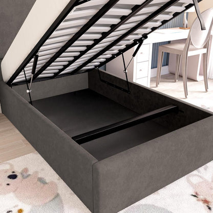 Cairo Kids Upholstered Ottoman Bed - Slate Grey Naples