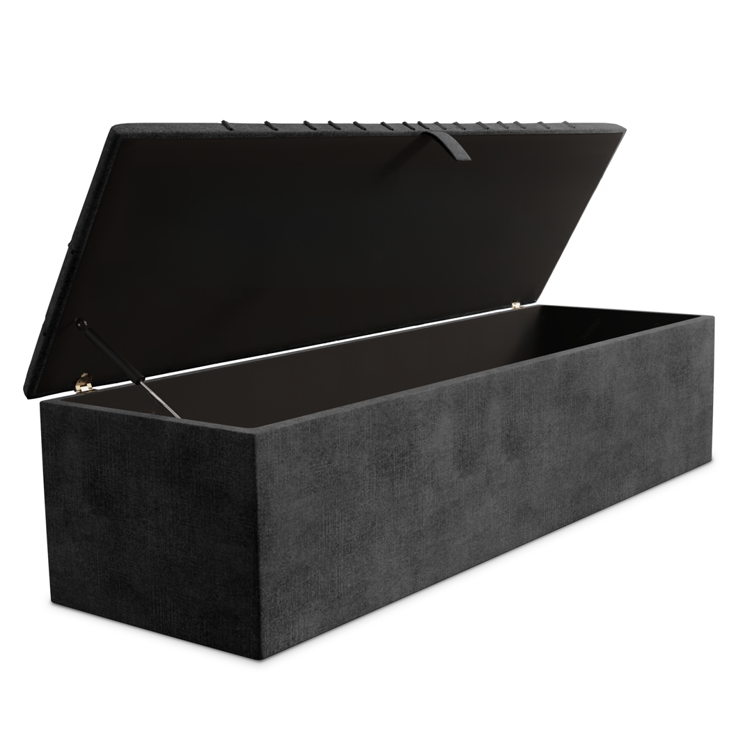 Sunrise Ottoman Storage Box - Charcoal Coniston