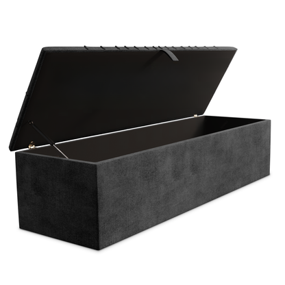 Sunrise Ottoman Storage Box - Charcoal Coniston
