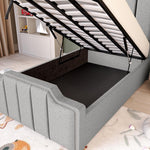 Washington Kids Upholstered Ottoman Bed - Silver Linoso