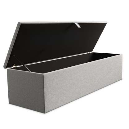 Cubed Ottoman Storage Box - Silver Linoso