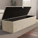 Madrid Ottoman Storage Box - Cream Chenille