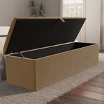 Dallas Ottoman Storage Box - Mink Plush Velvet