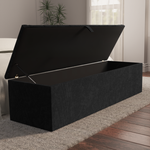 Madrid Ottoman Storage Box - Black Naples