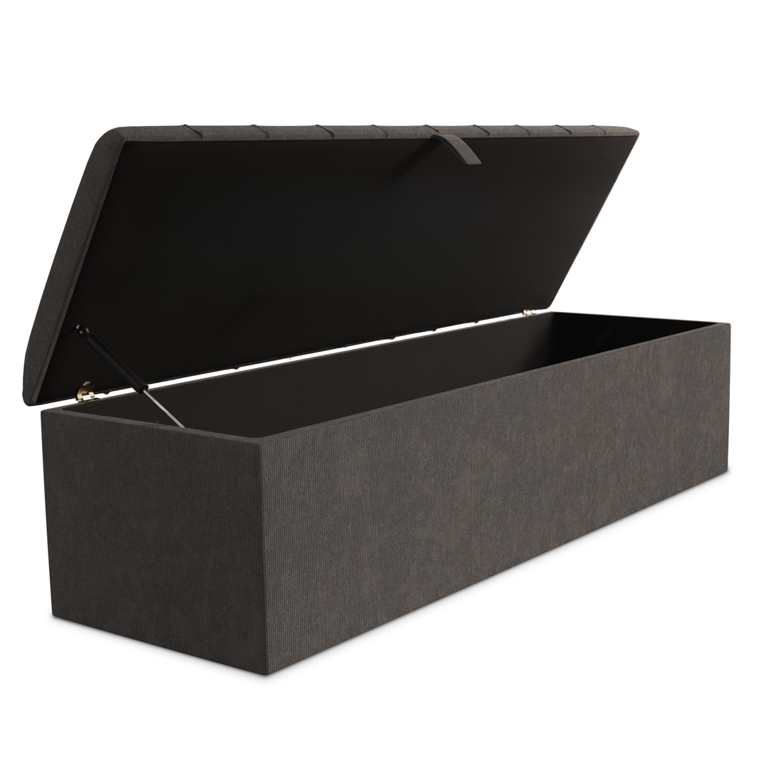 Lisbon Ottoman Storage Box - Slate Grey Naples