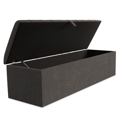 Lisbon Ottoman Storage Box - Slate Grey Naples