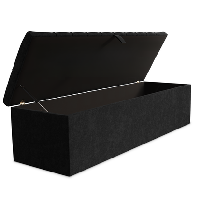Chesterfield Ottoman Storage Box - Black Naples