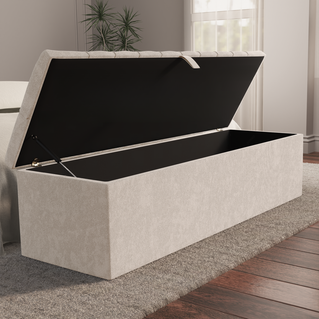 Chesterfield Ottoman Storage Box - Cream Naples