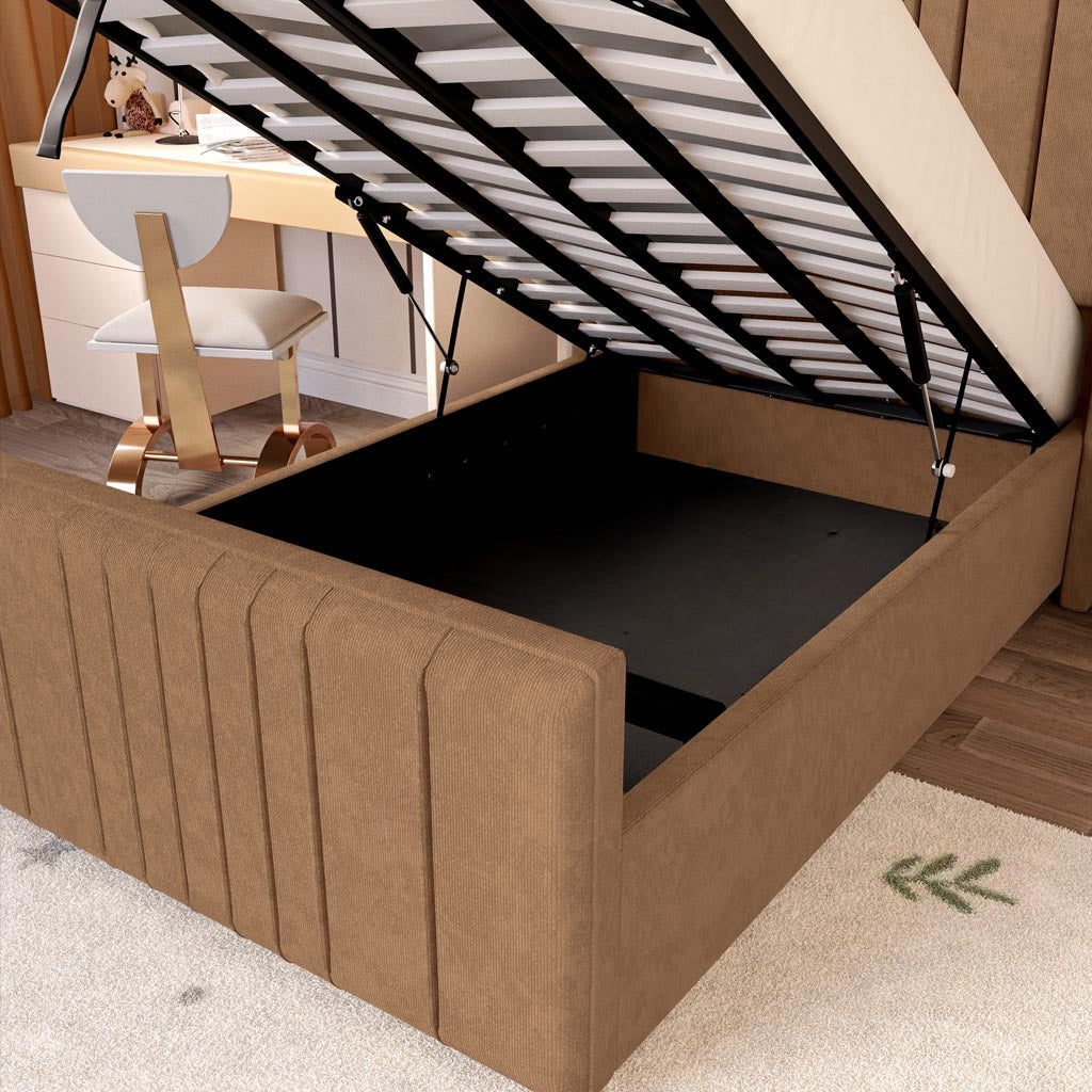 Cambridge Kids Upholstered Ottoman Bed - Mink Naples