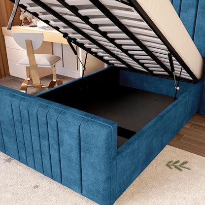Cambridge Kids Upholstered Ottoman Bed - Blue Coniston