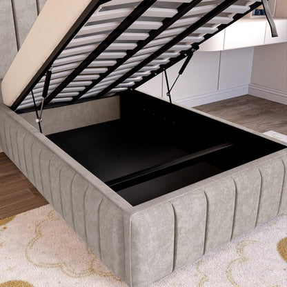 Milan Kids Upholstered Ottoman Bed - Seal Grey Naples