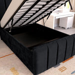 Lisbon Kids Upholstered Ottoman Bed - Black Plush Velvet